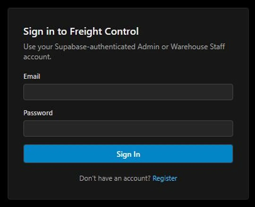 Sign-in screen